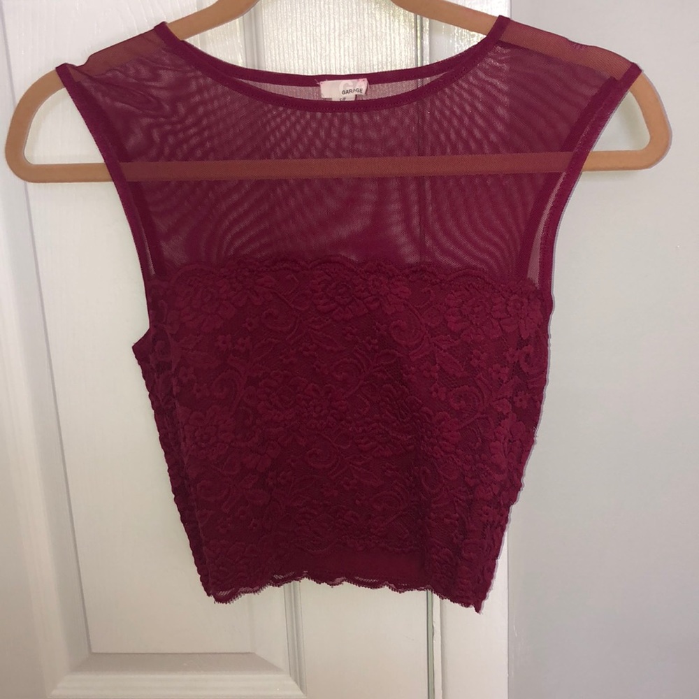 Garage Burgundy Crop Top